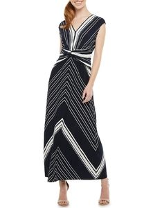 Navy blue and white dress, London Times